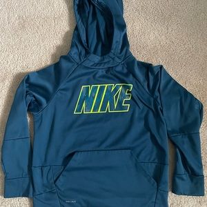 Nike Dri-Fit Hoodie - Youth Large (Blue/Green)